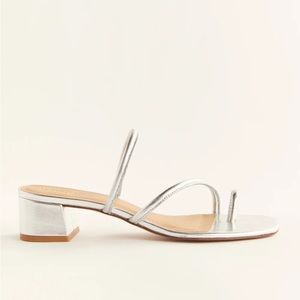 Reformation Meena Toe Ring Block Heel Sandal in silver